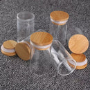 Kit Potes De Vidro Hermético 300ml Tampa De Bambu 12 Peças + Base