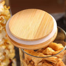 Kit Potes De Vidro Hermético 300ml Tampa De Bambu 12 Peças + Base