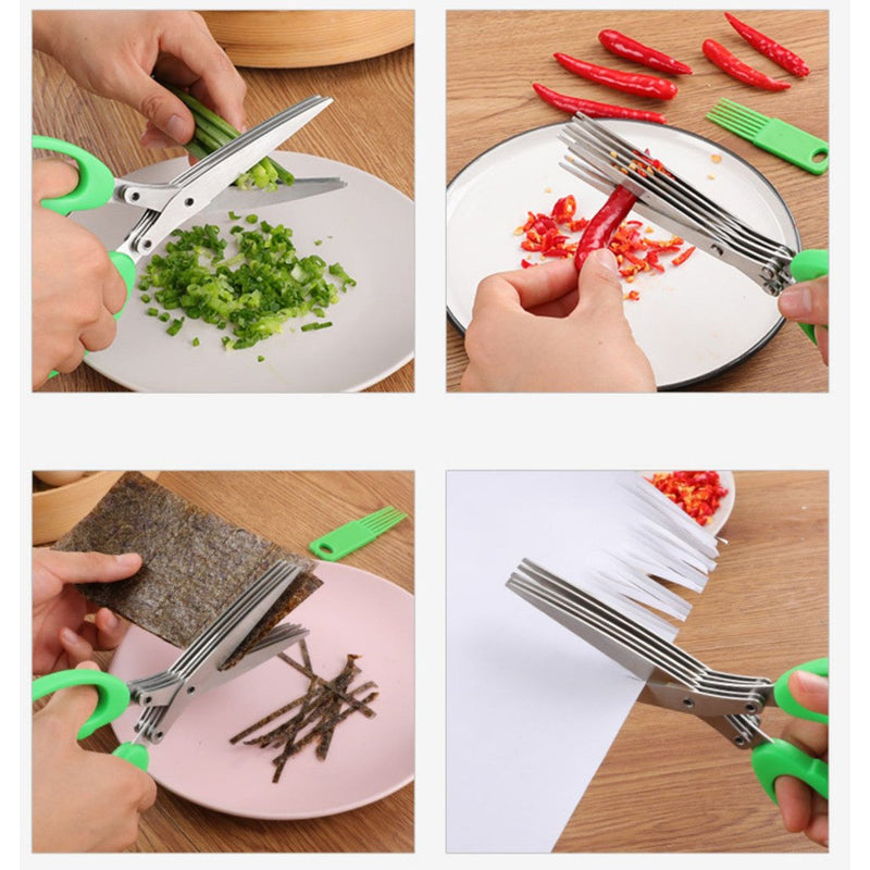 EasyCut - Tesoura de cozinha com 5 lâminas para cortar alimentos